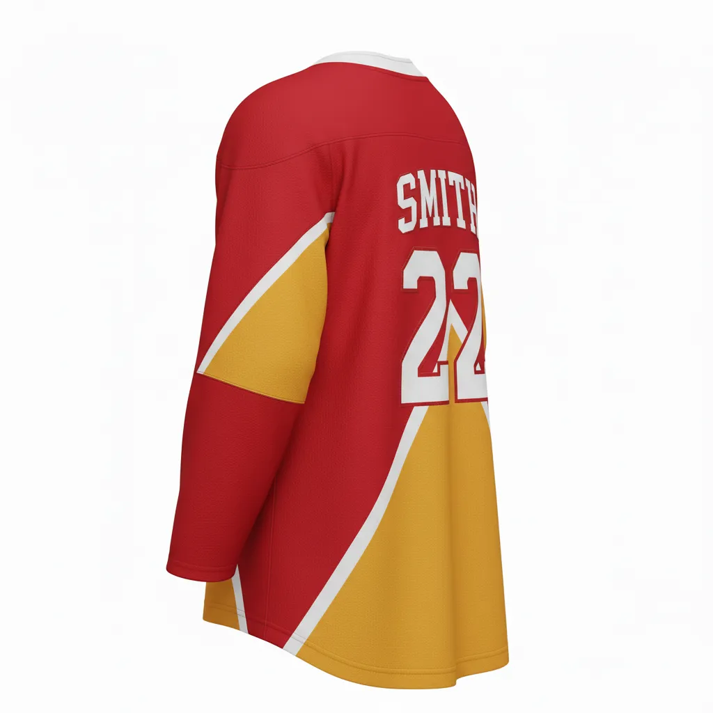Custom Ice Hockey Two Tone Hockey Jersey - Gold, White - Twotone Cardinal - Back View - Kinexa Sportswear