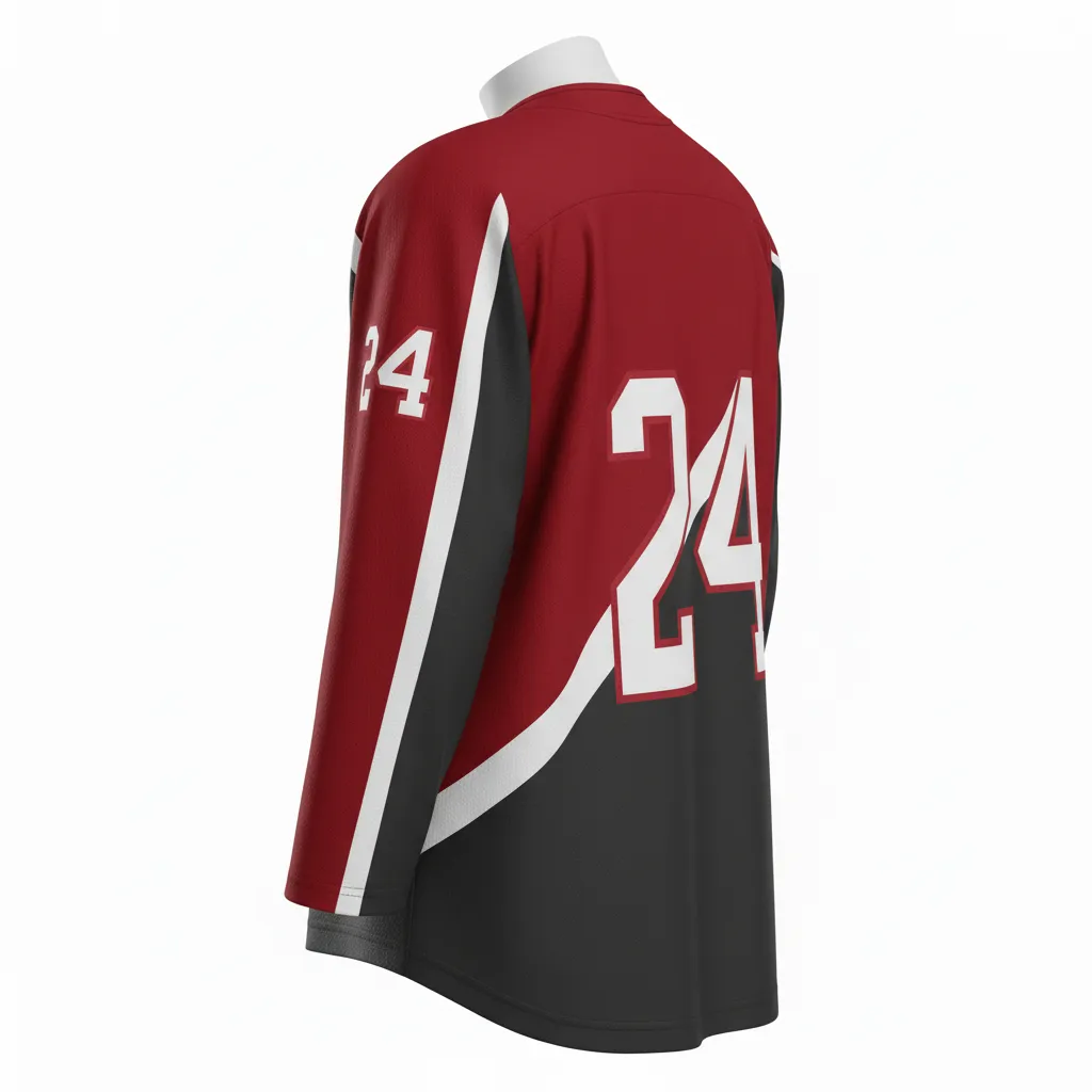 Custom Ice Hockey Two Tone Hockey Jersey - Grey, White - Twotone Cardinal - Back View - Kinexa Sportswear