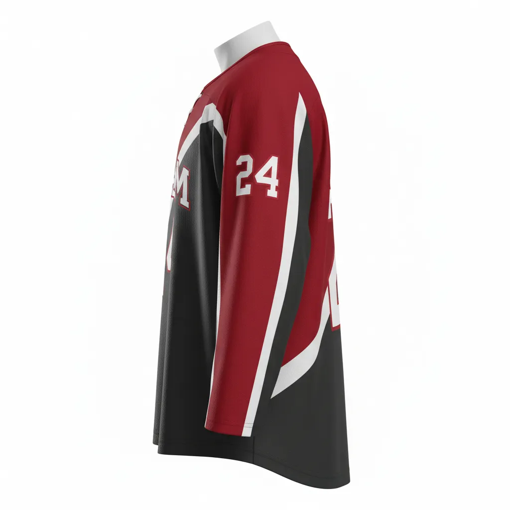 Custom Ice Hockey Two Tone Hockey Jersey - Grey, White - Twotone Cardinal - Side View - Kinexa Sportswear