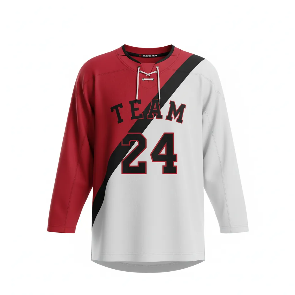 Custom Ice Hockey Two Tone Hockey Jersey - White, Black - Twotone Cardinal - Front View - Kinexa Sportswear