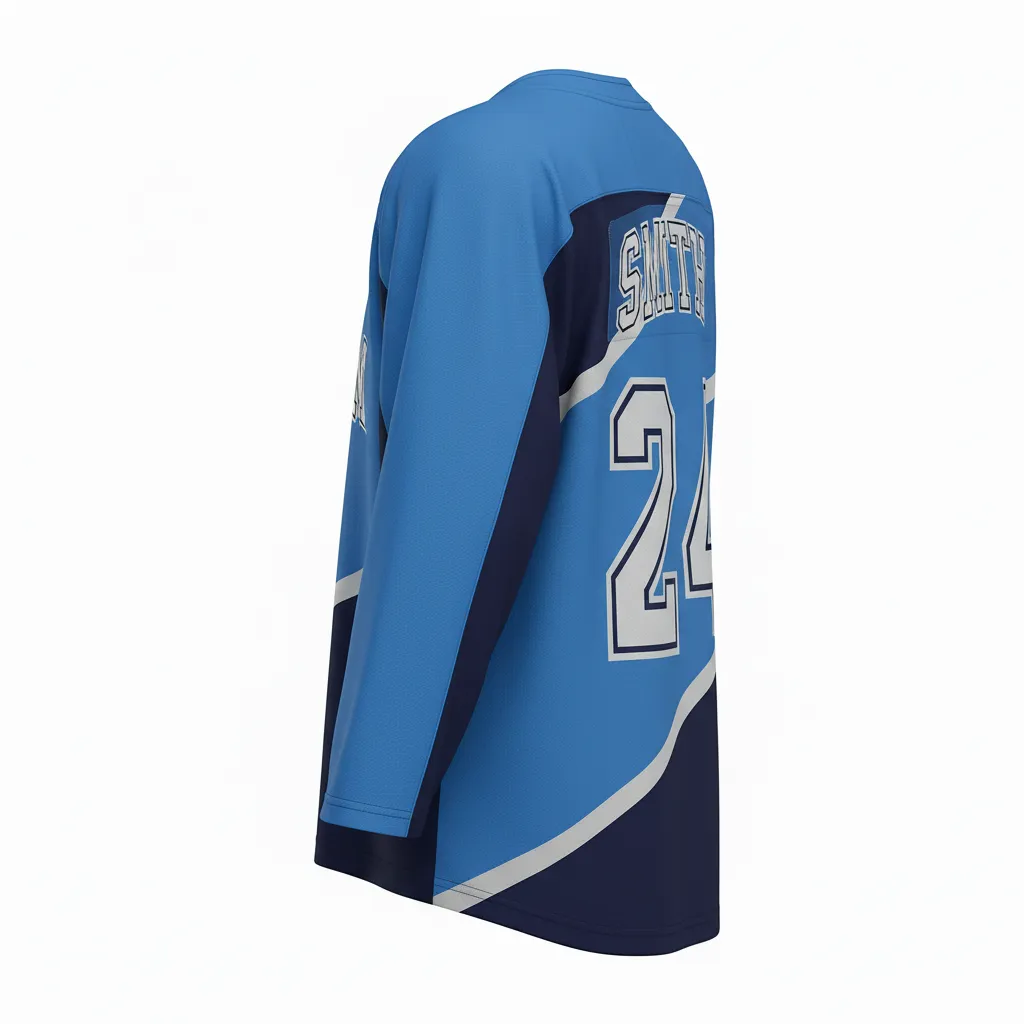 Custom Ice Hockey Two Tone Hockey Jersey - Navy, Silver - Twotone Columbia - Back View - Kinexa Sportswear