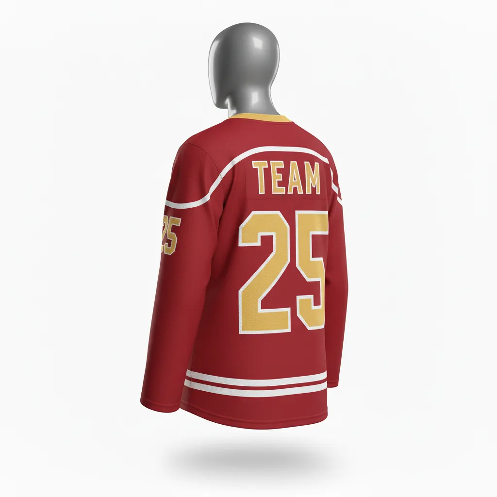 Custom Lacrosse Full Sleeve Lacrosse Jersey - Red, White - Box Long Cardinal Thunderbird Spirit - Back View - Kinexa Sportswear