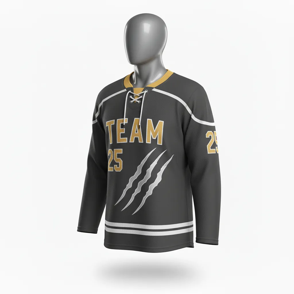 Custom Lacrosse Full Sleeve Lacrosse Jersey - Grey, Silver - Box Long Charcoal Wolf Pack Hunt - Front View - Kinexa Sportswear