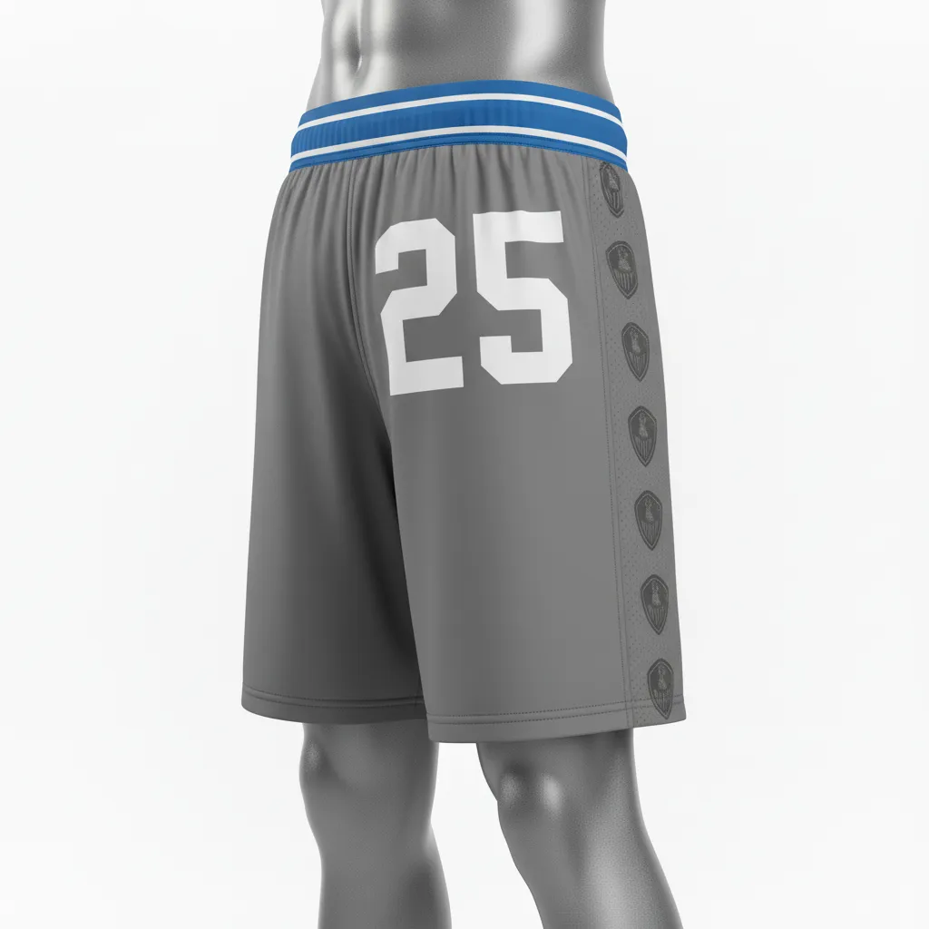 Custom Lacrosse Lacrosse Shorts - Blue, White, Blue - 7 Inch Carolina Tar Heel - Back View - Kinexa Sportswear