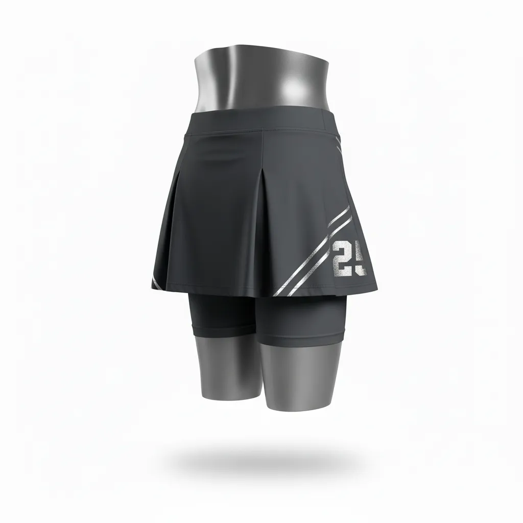 Custom Lacrosse Lacrosse Skort - Grey, Silver - Womens Charcoal Wolf Pack Hunt - Back View - Kinexa Sportswear
