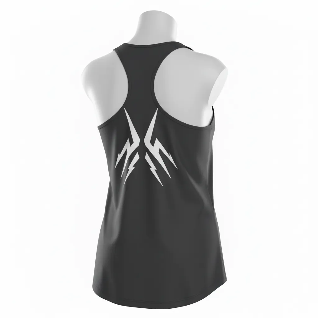 Custom Lacrosse Racerback Lacrosse Tank - Grey, Silver - Women S Charcoal Wolf Pack Hunt - Back View - Kinexa Sportswear