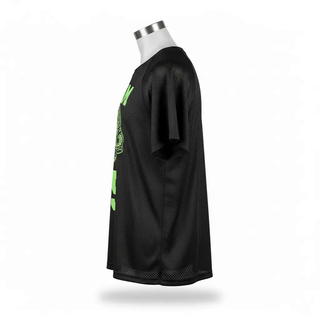 Custom Lacrosse Reversible Lacrosse Pinnie - Black, Green - Neon Serpent Strike - Side View - Kinexa Sportswear