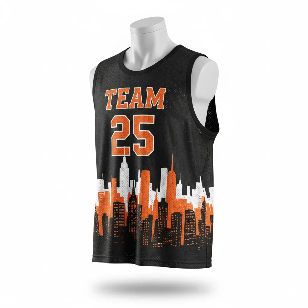 Custom Lacrosse Reversible Lacrosse Pinnie - Black, Orange, White - Long Island Strong - Front View - Kinexa Sportswear