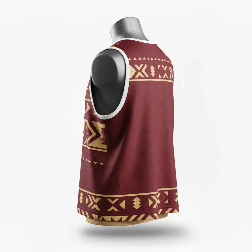 Custom Lacrosse Reversible Lacrosse Pinnie - Burgundy, Gold - Vegas Tribal Clash - Back View - Kinexa Sportswear