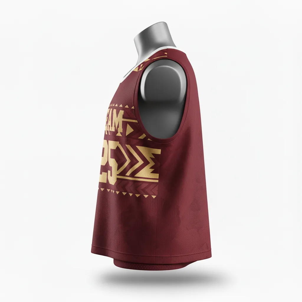 Custom Lacrosse Reversible Lacrosse Pinnie - Burgundy, Gold - Vegas Tribal Clash - Front View - Kinexa Sportswear