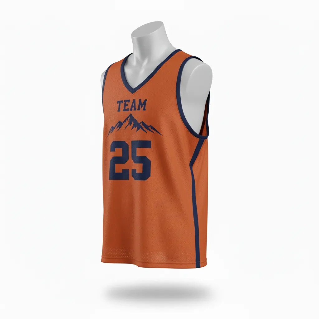 Custom Lacrosse Reversible Lacrosse Pinnie - Burnt, Orange, Navy - Upstate Mountain - Front View - Kinexa Sportswear