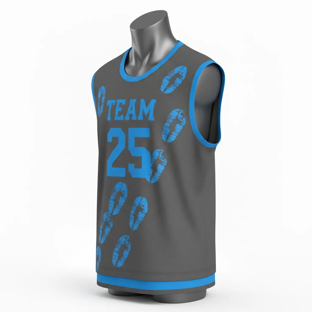 Custom Lacrosse Reversible Lacrosse Pinnie - Blue - Charcoal Electric Cleat Marks Trail - Front View - Kinexa Sportswear