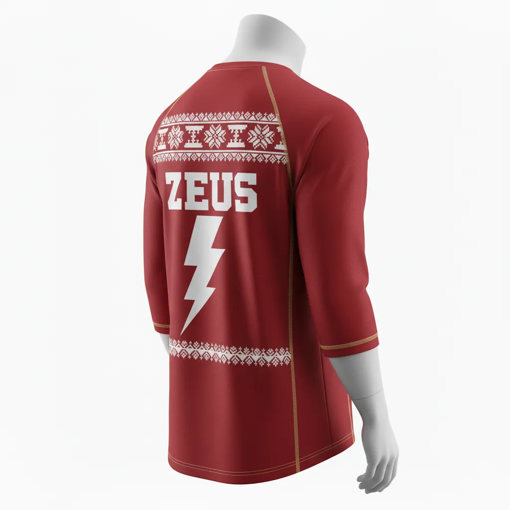Custom Lacrosse Shooting Shirt - Red, White - Cardinal Thunderbird Spirit - Back View - Kinexa Sportswear