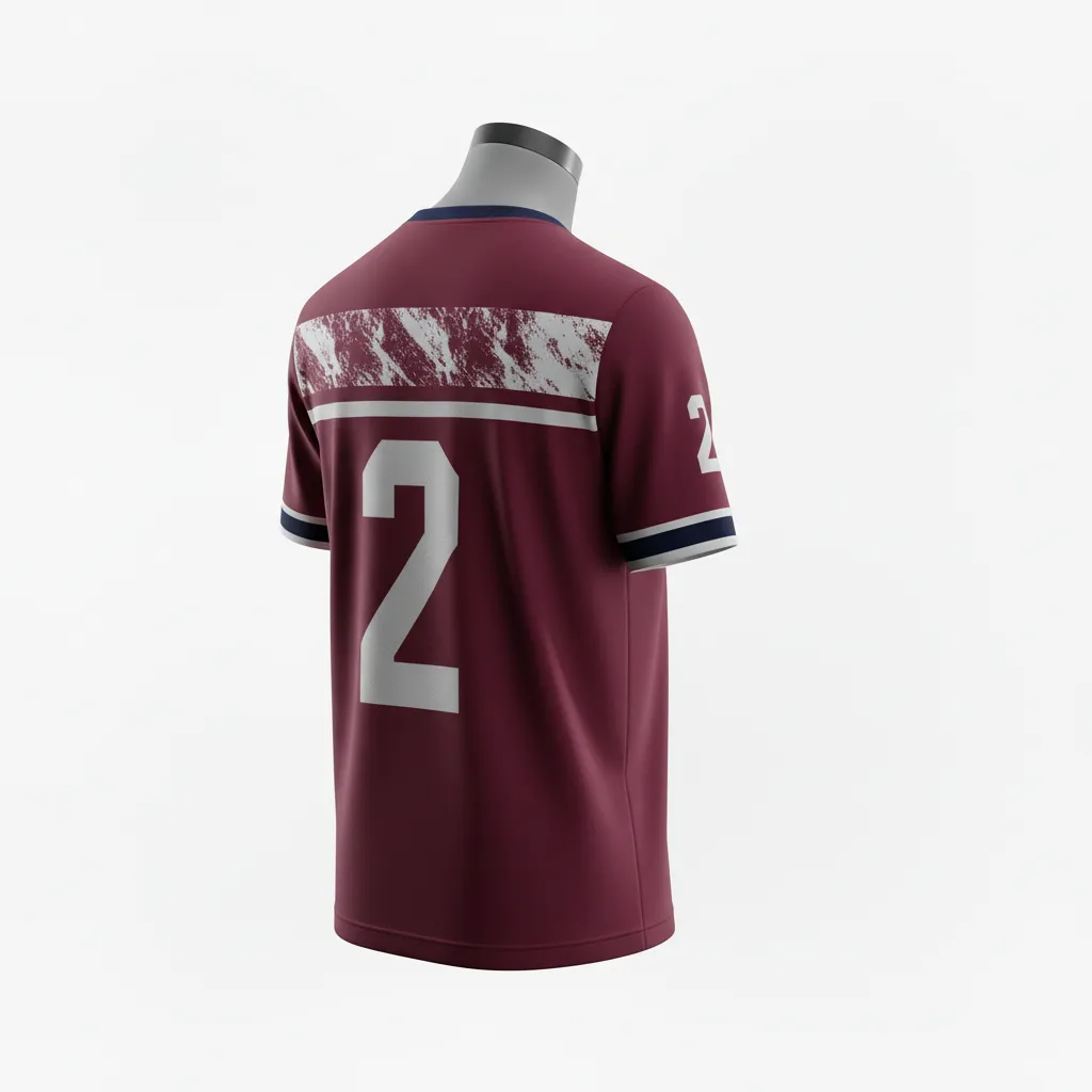 Custom Lacrosse Short Sleeve T Shirt - Burgundy, Silver - Bear Clan Strength - Back View - Kinexa Sportswear