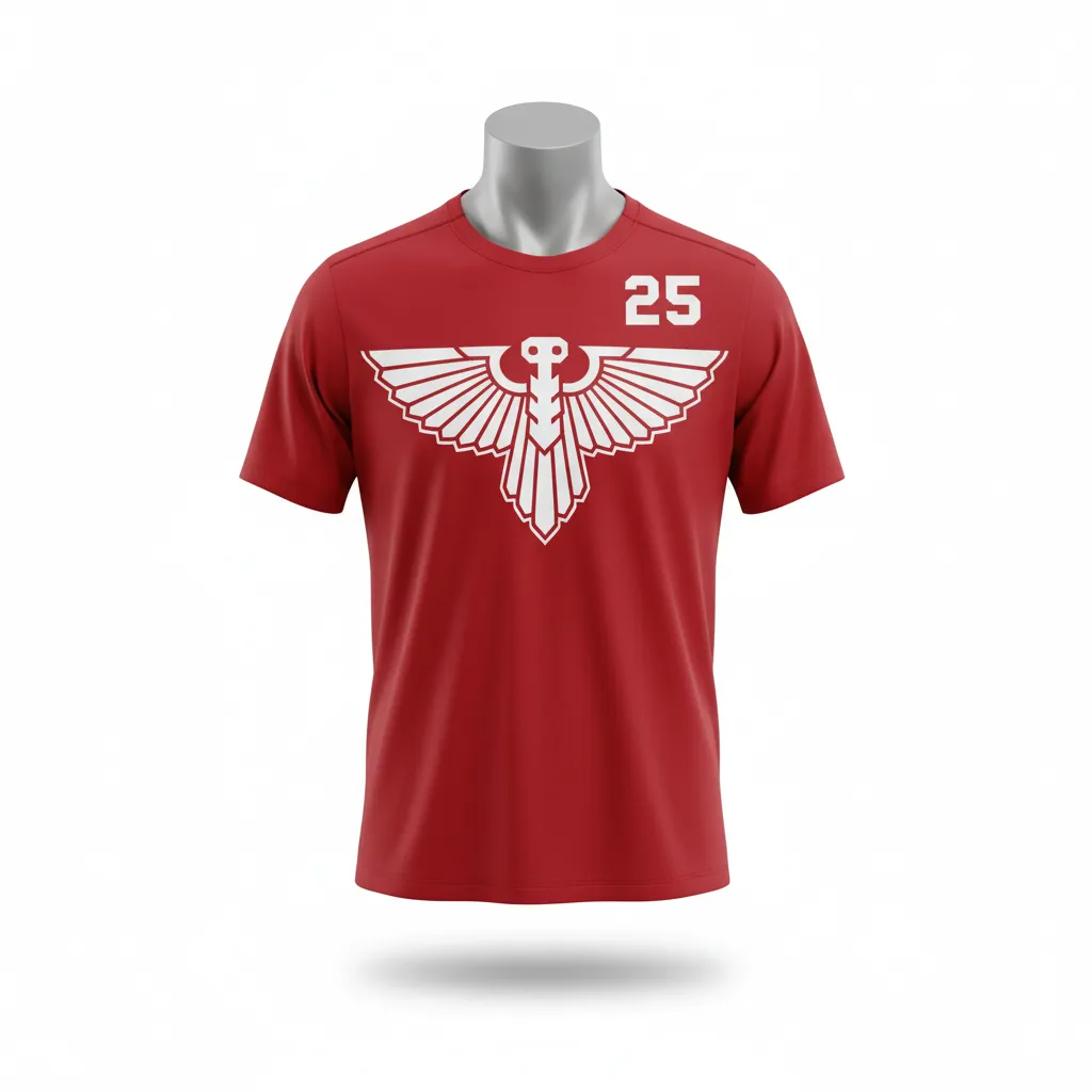 Custom Lacrosse Short Sleeve T Shirt - Red, White - Cardinal Thunderbird Spirit - Front View - Kinexa Sportswear