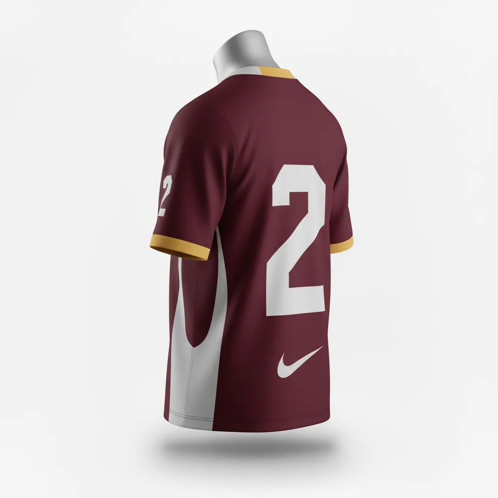 Custom Lacrosse Standard Lacrosse Jersey - Burgundy, Gold - V Neck Vegas Tribal Clash - Back View - Kinexa Sportswear