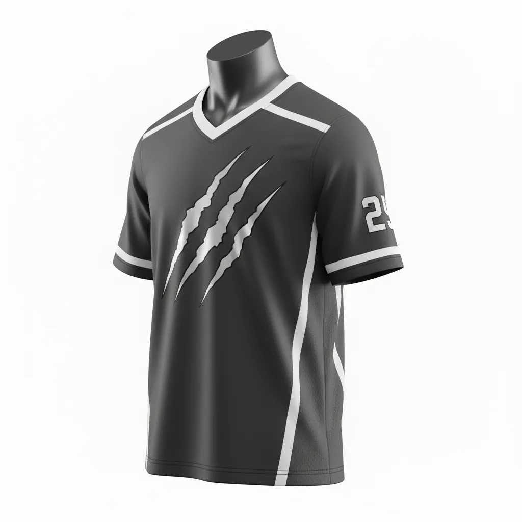 Custom Lacrosse Standard Lacrosse Jersey - Grey, Silver - V Neck Charcoal Wolf Pack Hunt - Front View - Kinexa Sportswear