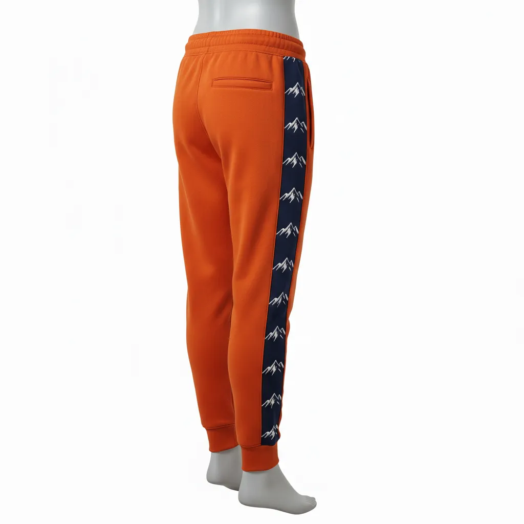 Custom Lacrosse Sweatpant - Burnt, Orange, Navy - Upstate Mountain - Back View - Kinexa Sportswear
