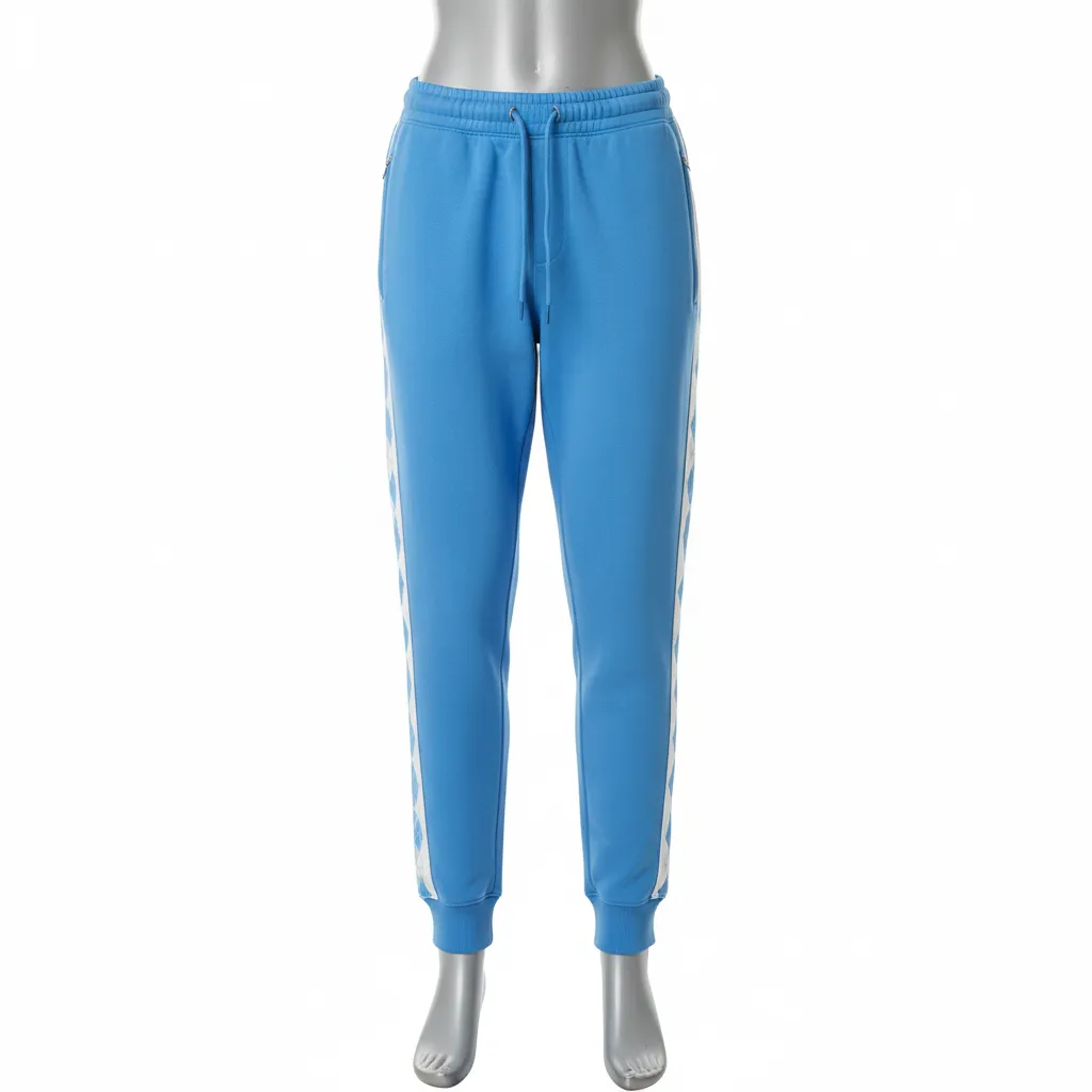 Custom Lacrosse Sweatpant - Blue, White, Blue - Carolina Tar Heel - Front View - Kinexa Sportswear