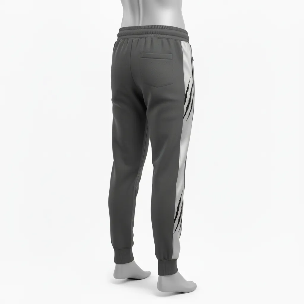 Custom Lacrosse Sweatpant - Grey, Silver - Charcoal Wolf Pack Hunt - Front View - Kinexa Sportswear
