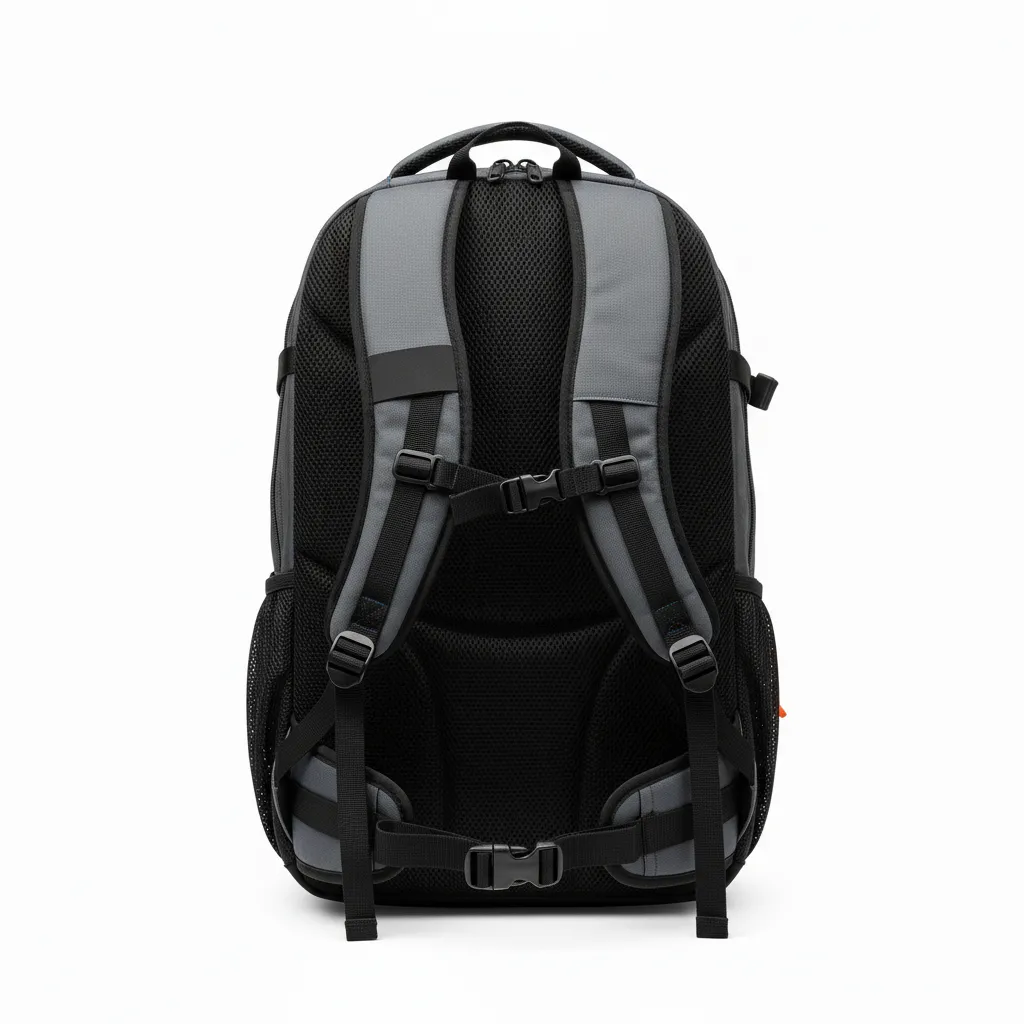 Custom Lacrosse Team Backpack - Blue - Charcoal Electric Cleat Marks Trail - Back View - Kinexa Sportswear
