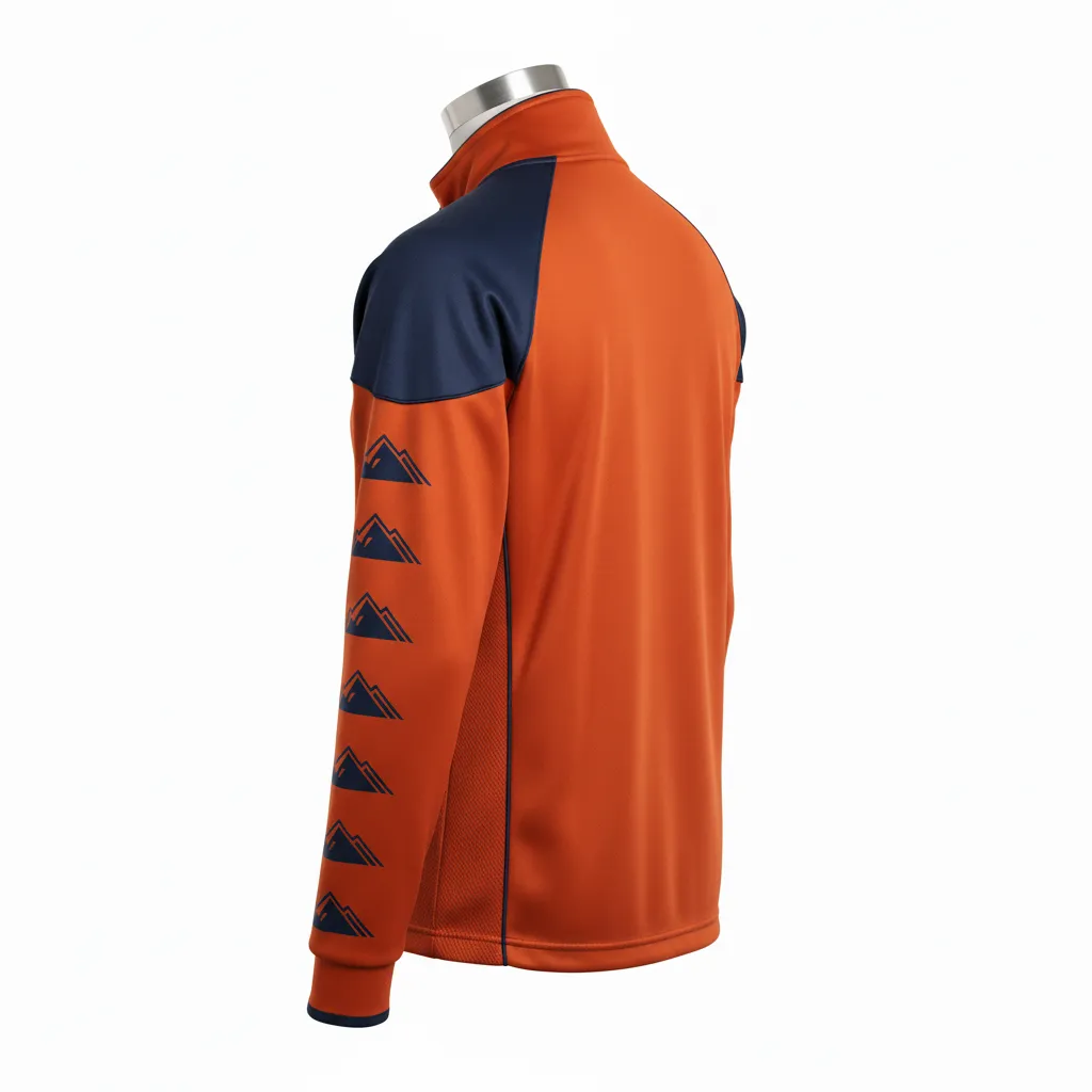 Custom Lacrosse Track Jacket - Burnt, Orange, Navy - Upstate Mountain - Back View - Kinexa Sportswear