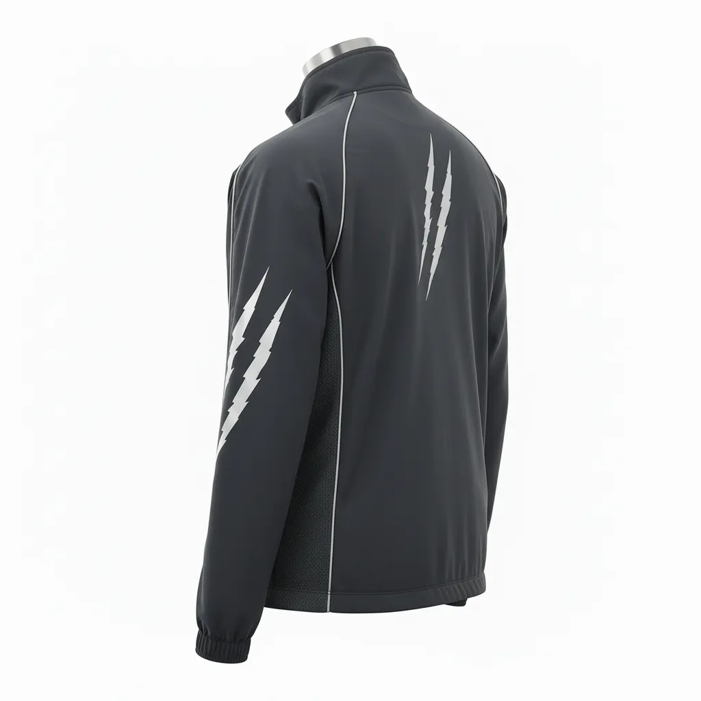 Custom Lacrosse Track Jacket - Grey, Silver - Charcoal Wolf Pack Hunt - Back View - Kinexa Sportswear