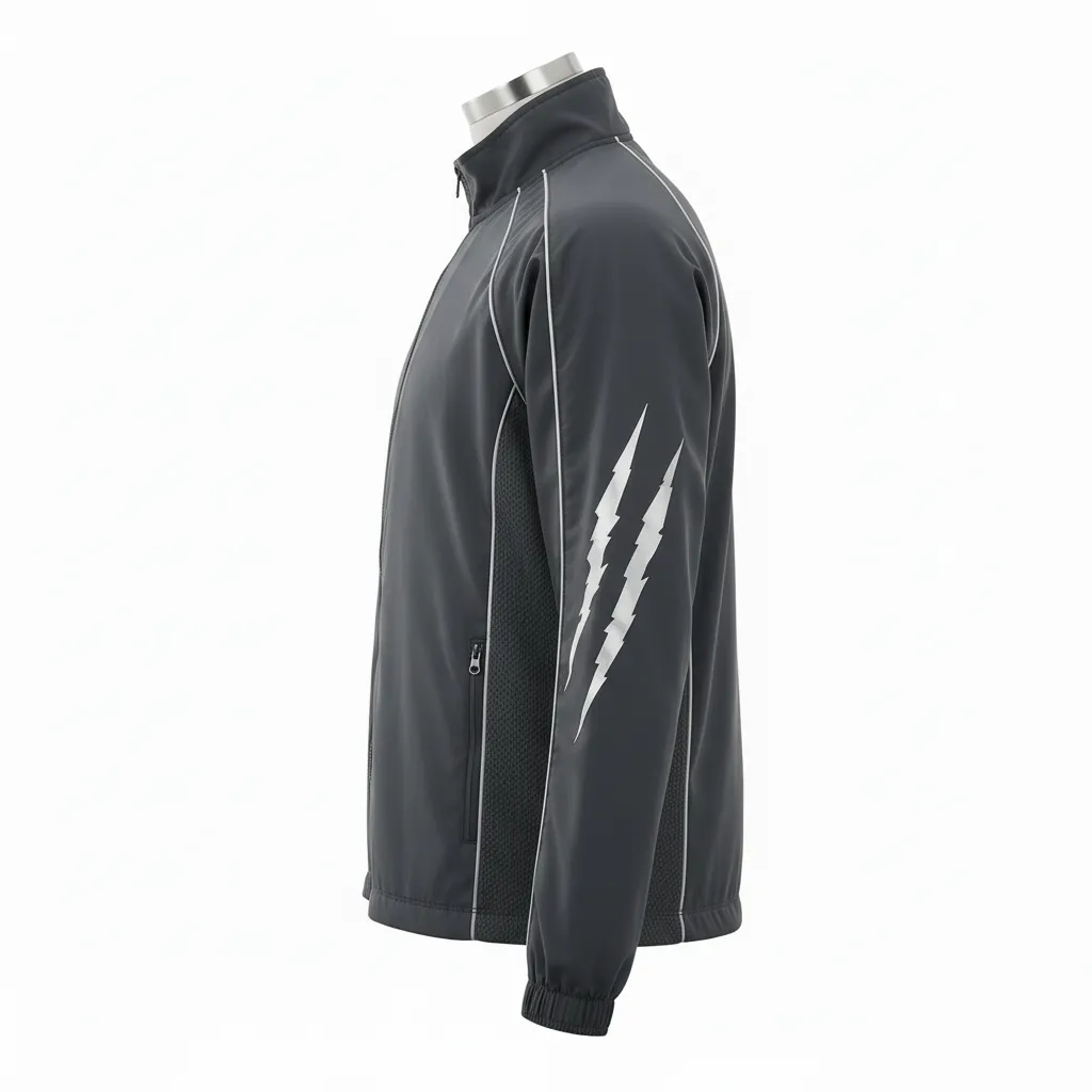 Custom Lacrosse Track Jacket - Grey, Silver - Charcoal Wolf Pack Hunt - Side View - Kinexa Sportswear