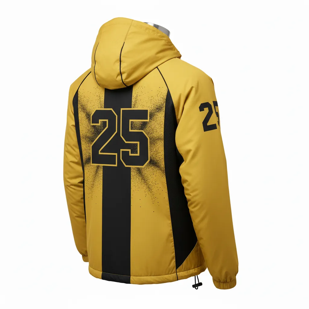 Custom Lacrosse Windbreaker - Gold, Black - Athletic Goal Dust Explosion - Back View - Kinexa Sportswear