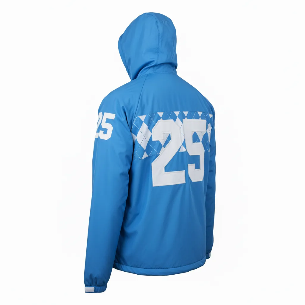 Custom Lacrosse Windbreaker - Blue, White, Blue - Carolina Tar Heel - Back View - Kinexa Sportswear