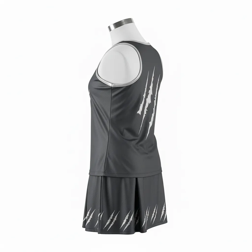 Custom Lacrosse Women Lacrosse Uniform - Grey, Silver - S Charcoal Wolf Pack Hunt - Back View - Kinexa Sportswear