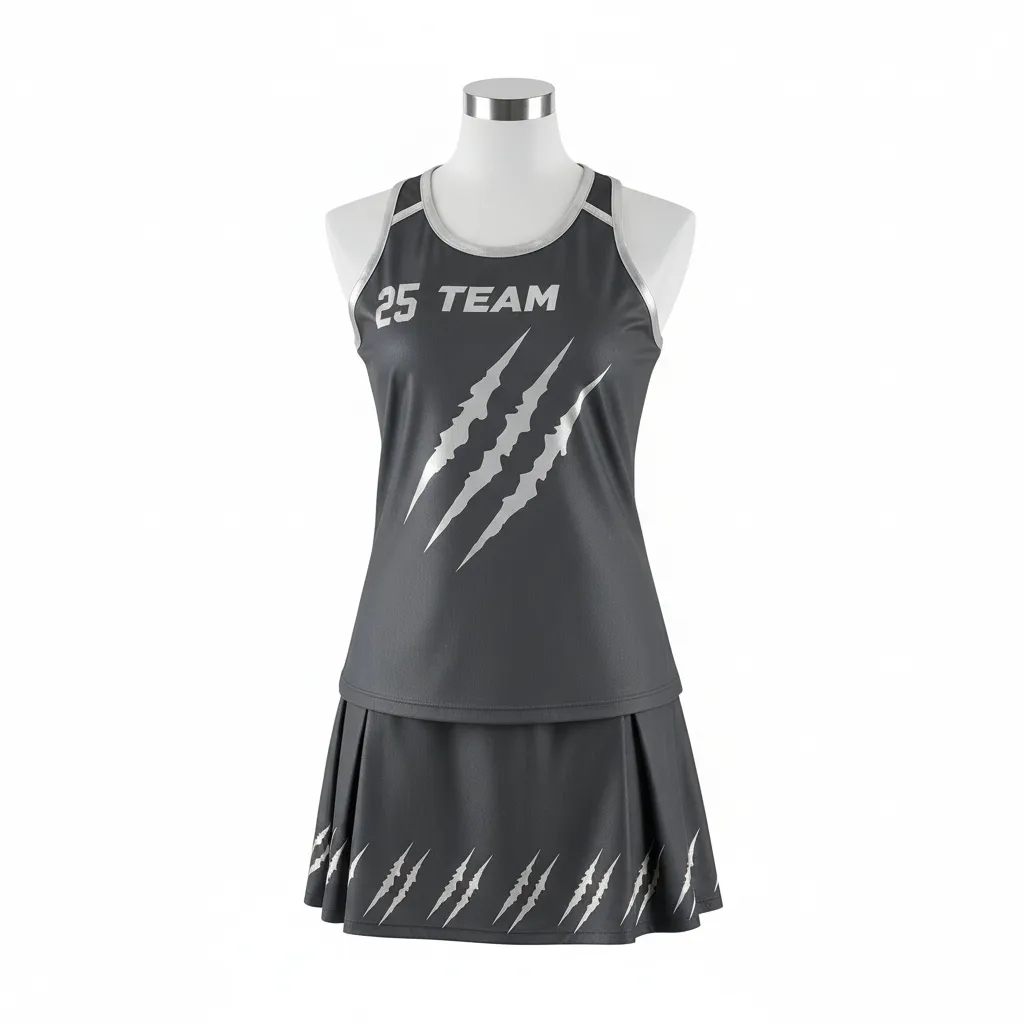 Custom Lacrosse Women Lacrosse Uniform - Grey, Silver - S Charcoal Wolf Pack Hunt - Front View - Kinexa Sportswear