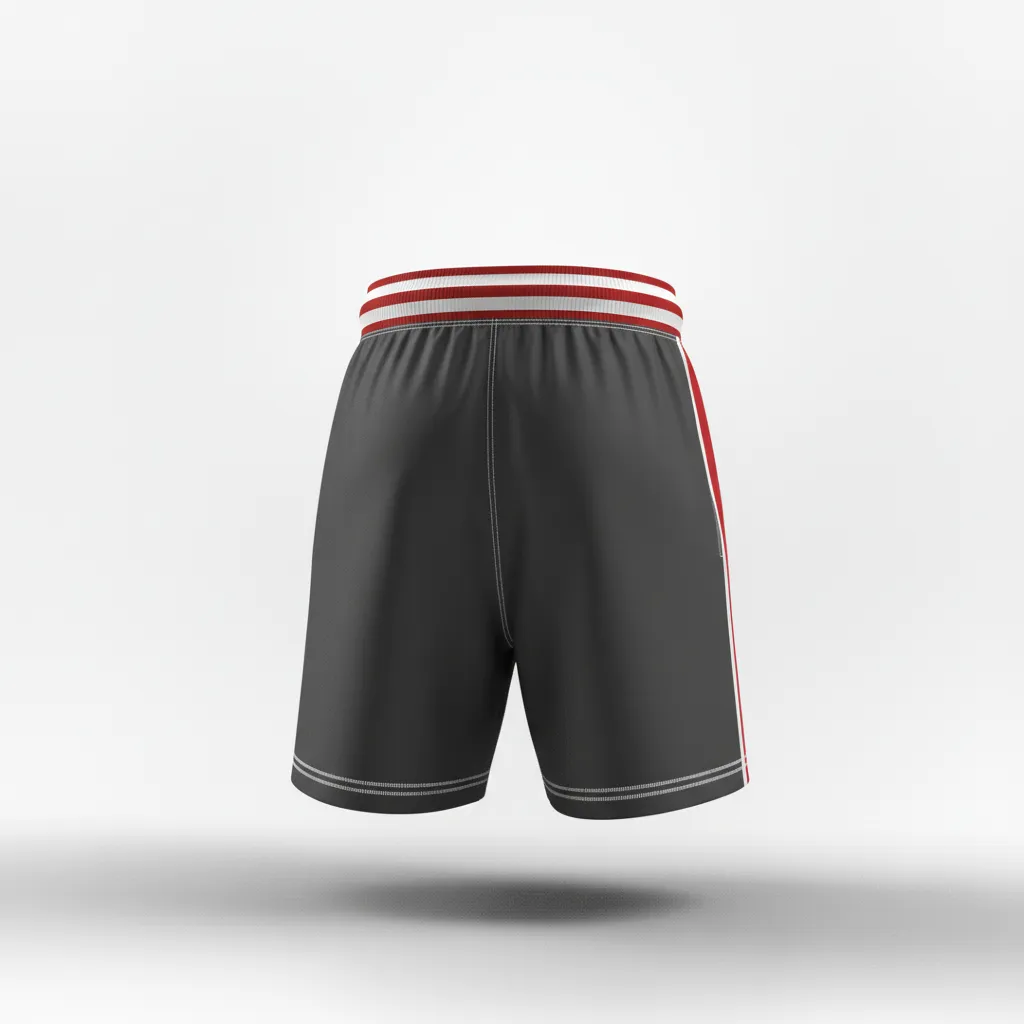 Custom Rugby Classic Rugby Shorts - Red, White - All Blacks Athletic - Back View - Kinexa Sportswear