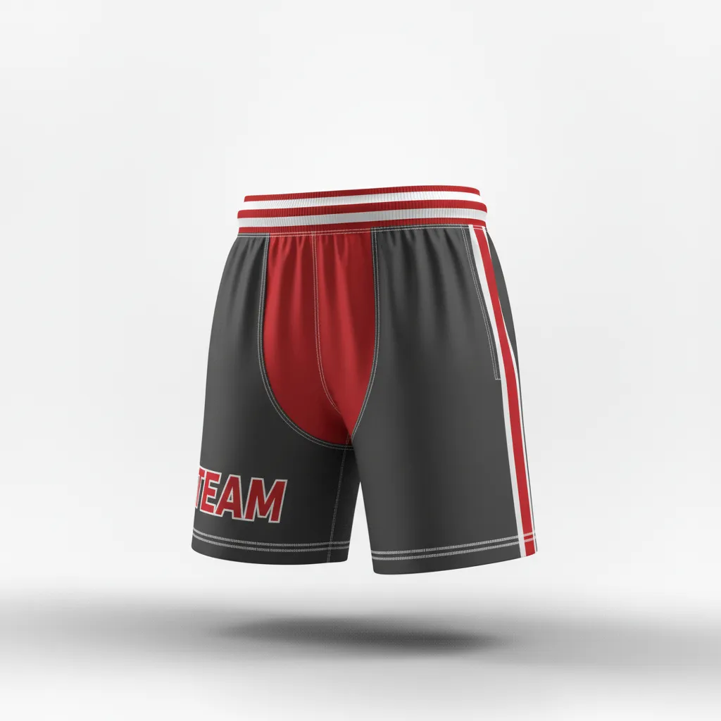 Custom Rugby Classic Rugby Shorts - Red, White - All Blacks Athletic - Front View - Kinexa Sportswear