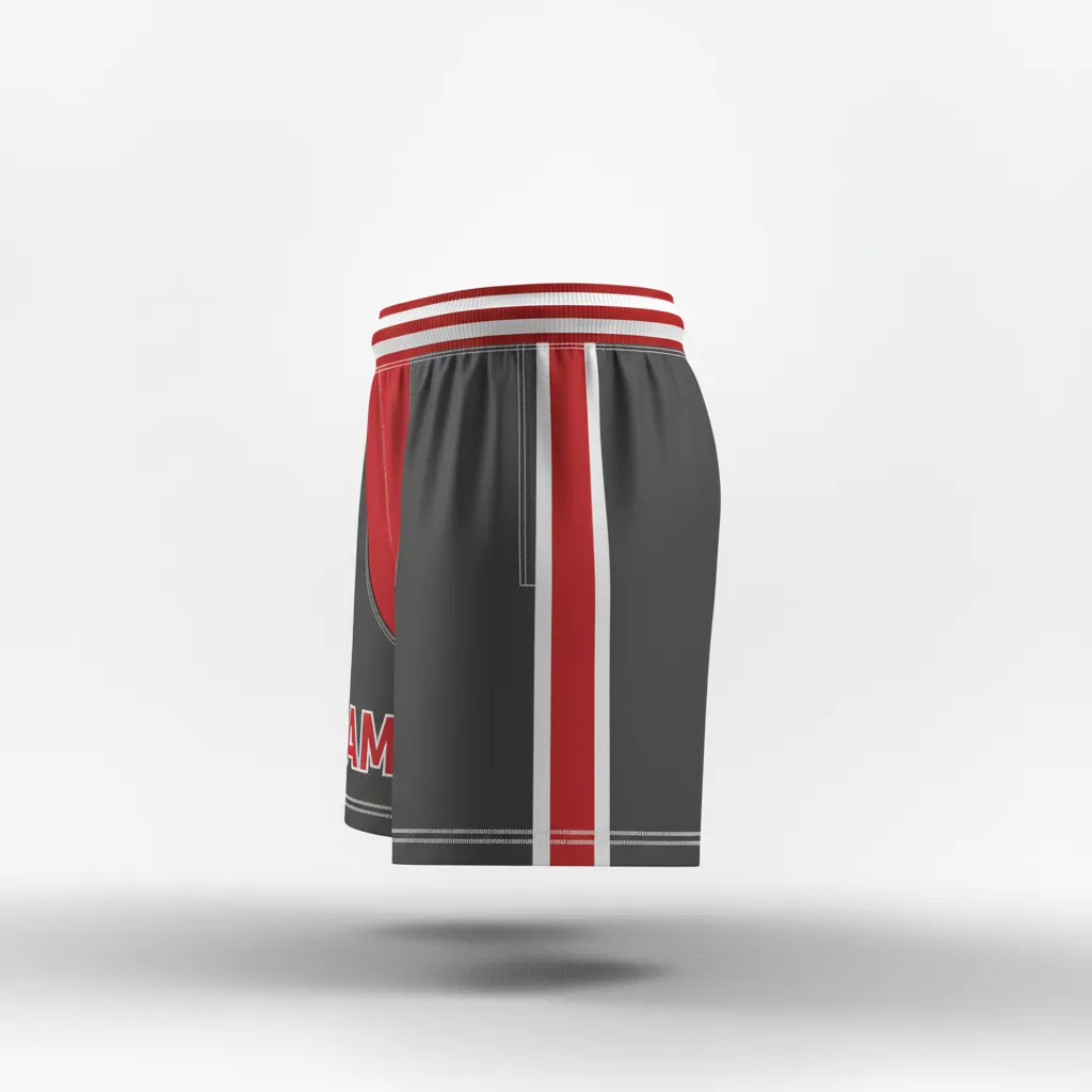 Custom Rugby Classic Rugby Shorts - Red, White - All Blacks Athletic - Side View - Kinexa Sportswear