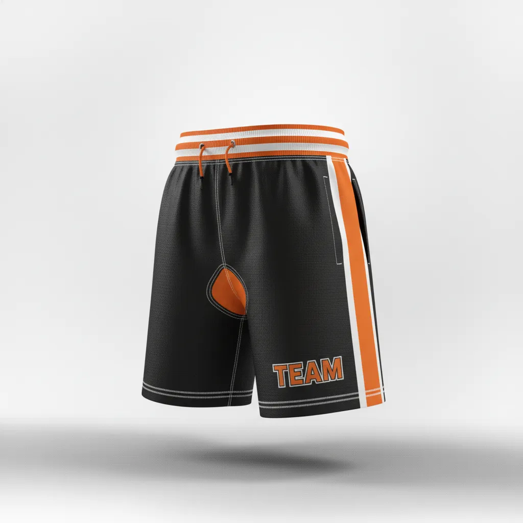 Custom Rugby Classic Rugby Shorts - Orange, White - All Blacks - Front View - Kinexa Sportswear