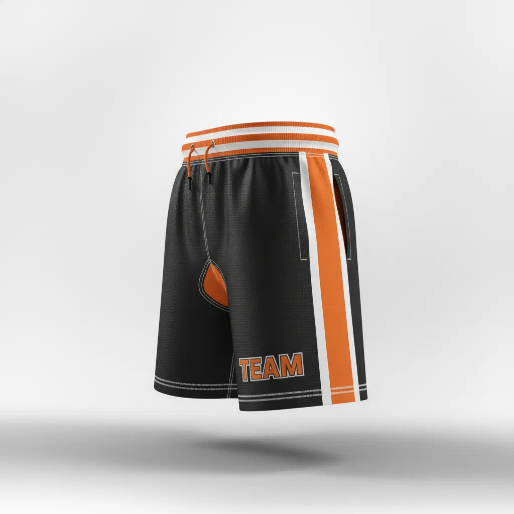Custom Rugby Classic Rugby Shorts - Orange, White - All Blacks - Side View - Kinexa Sportswear