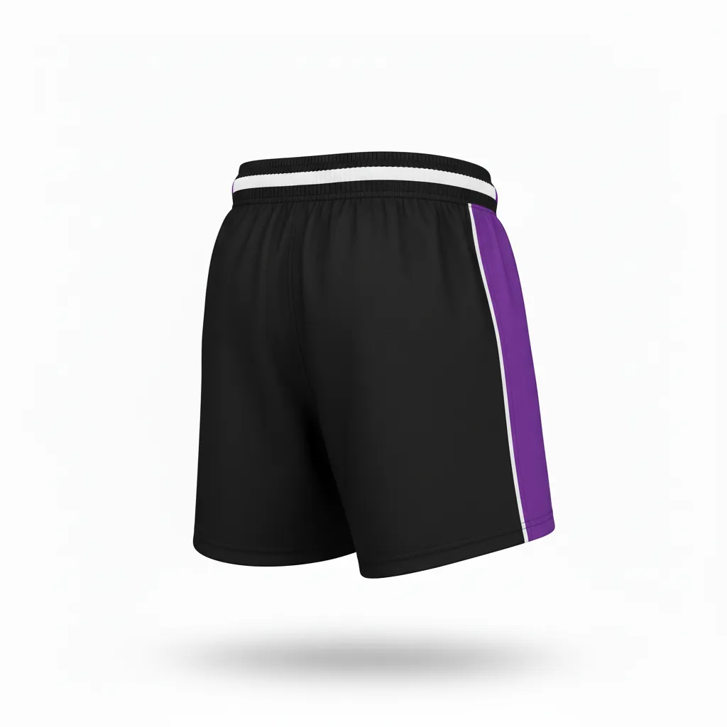 Custom Rugby Classic Rugby Shorts - Purple, White - All Blacks - Back View - Kinexa Sportswear