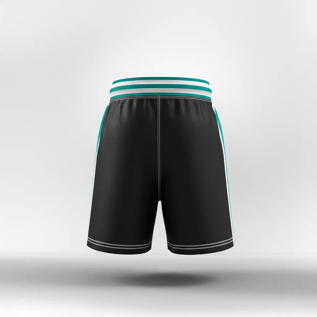 Custom Rugby Classic Rugby Shorts - Teal, White - All Blacks - Back View - Kinexa Sportswear