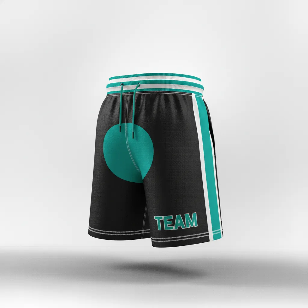 Custom Rugby Classic Rugby Shorts - Teal, White - All Blacks - Front View - Kinexa Sportswear