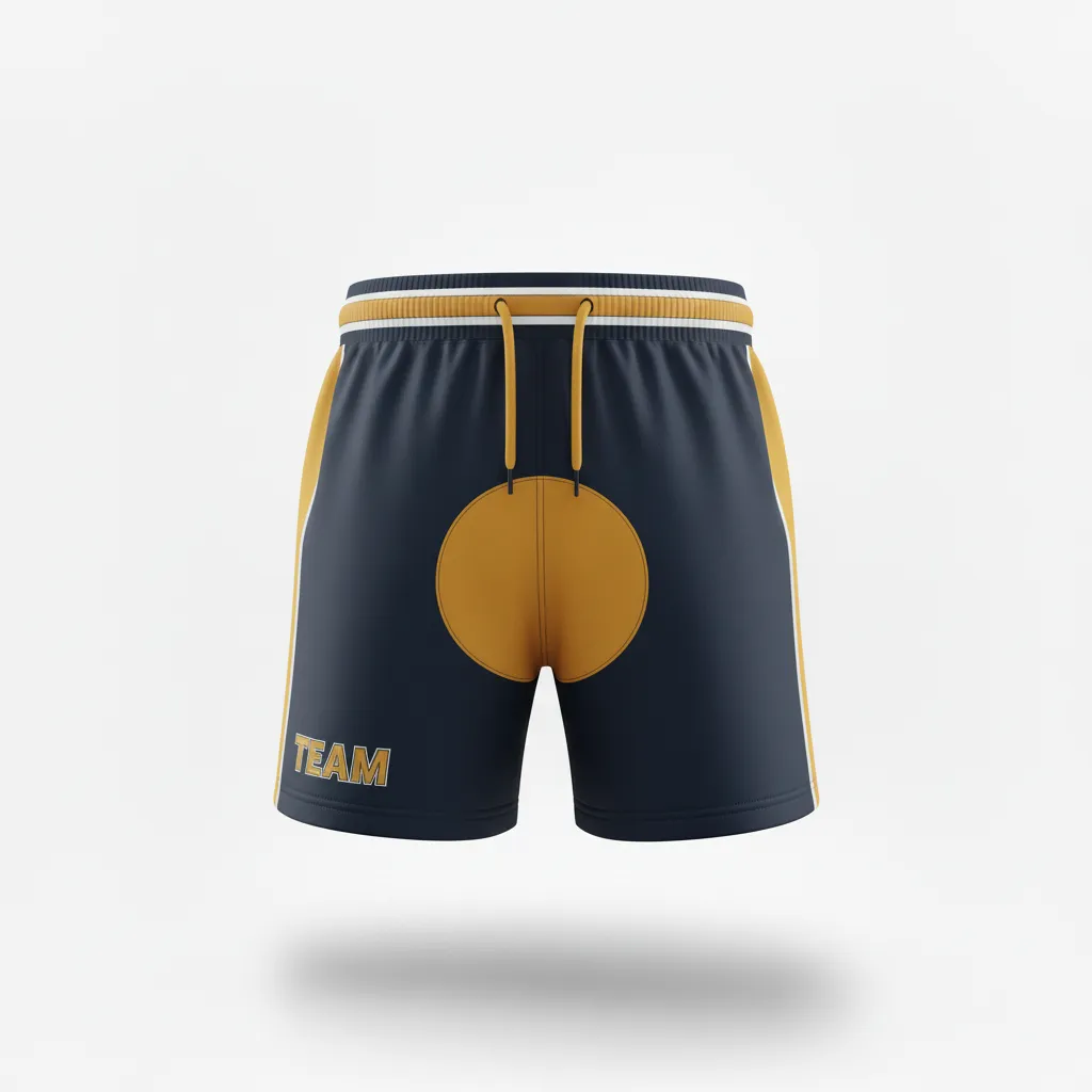 Custom Rugby Classic Rugby Shorts - Gold, White - All Blacks Vegas - Front View - Kinexa Sportswear