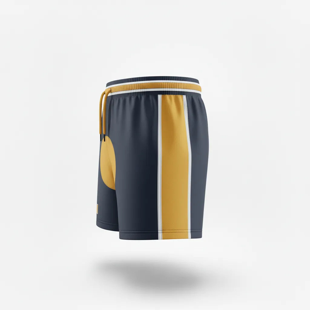 Custom Rugby Classic Rugby Shorts - Gold, White - All Blacks Vegas - Side View - Kinexa Sportswear