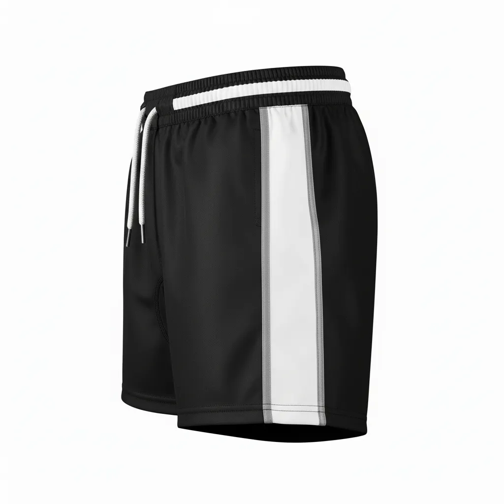 Custom Rugby Classic Rugby Shorts - White, Silver - All Blacks - Side View - Kinexa Sportswear
