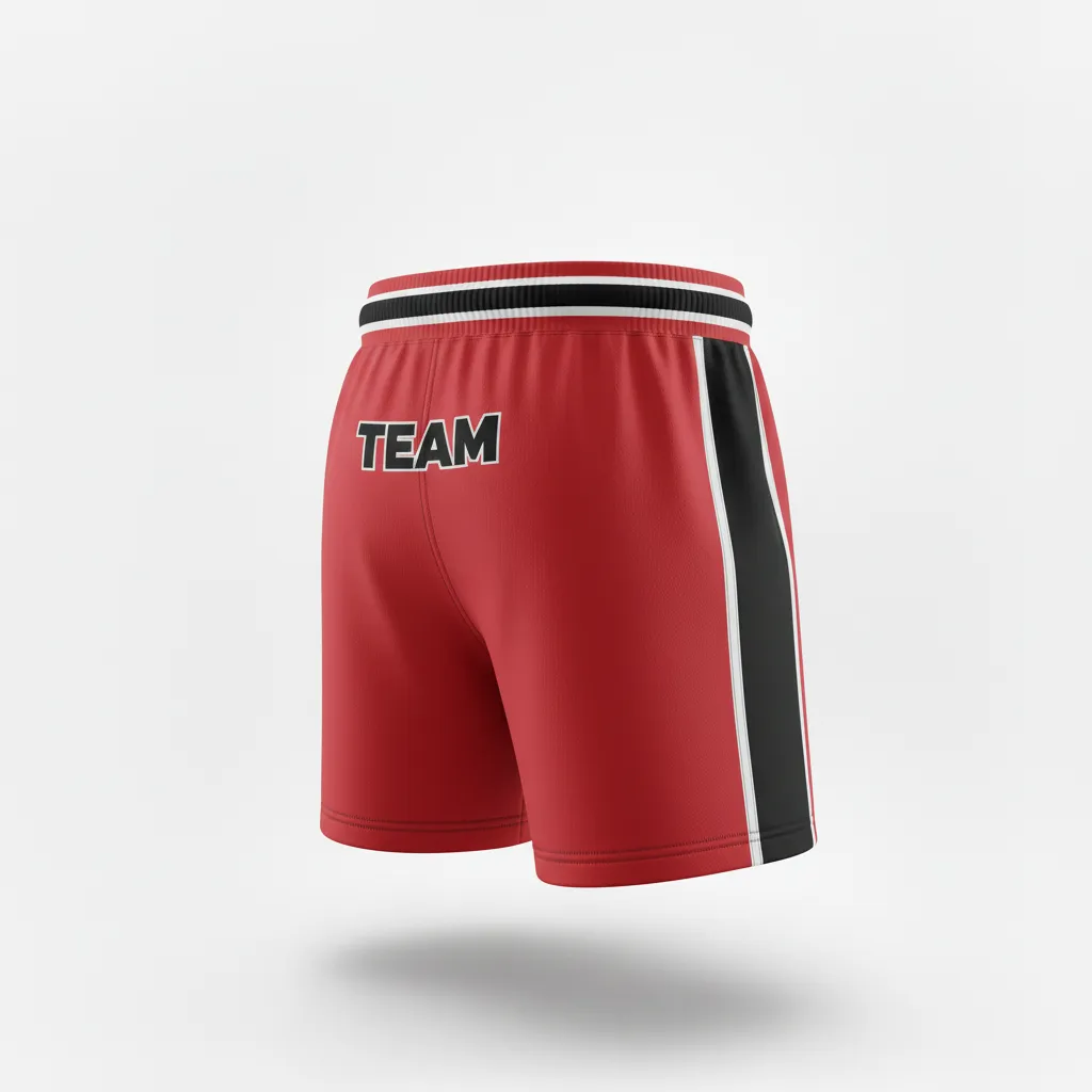 Custom Rugby Classic Rugby Shorts - Red, White - Athletic All Blacks - Back View - Kinexa Sportswear