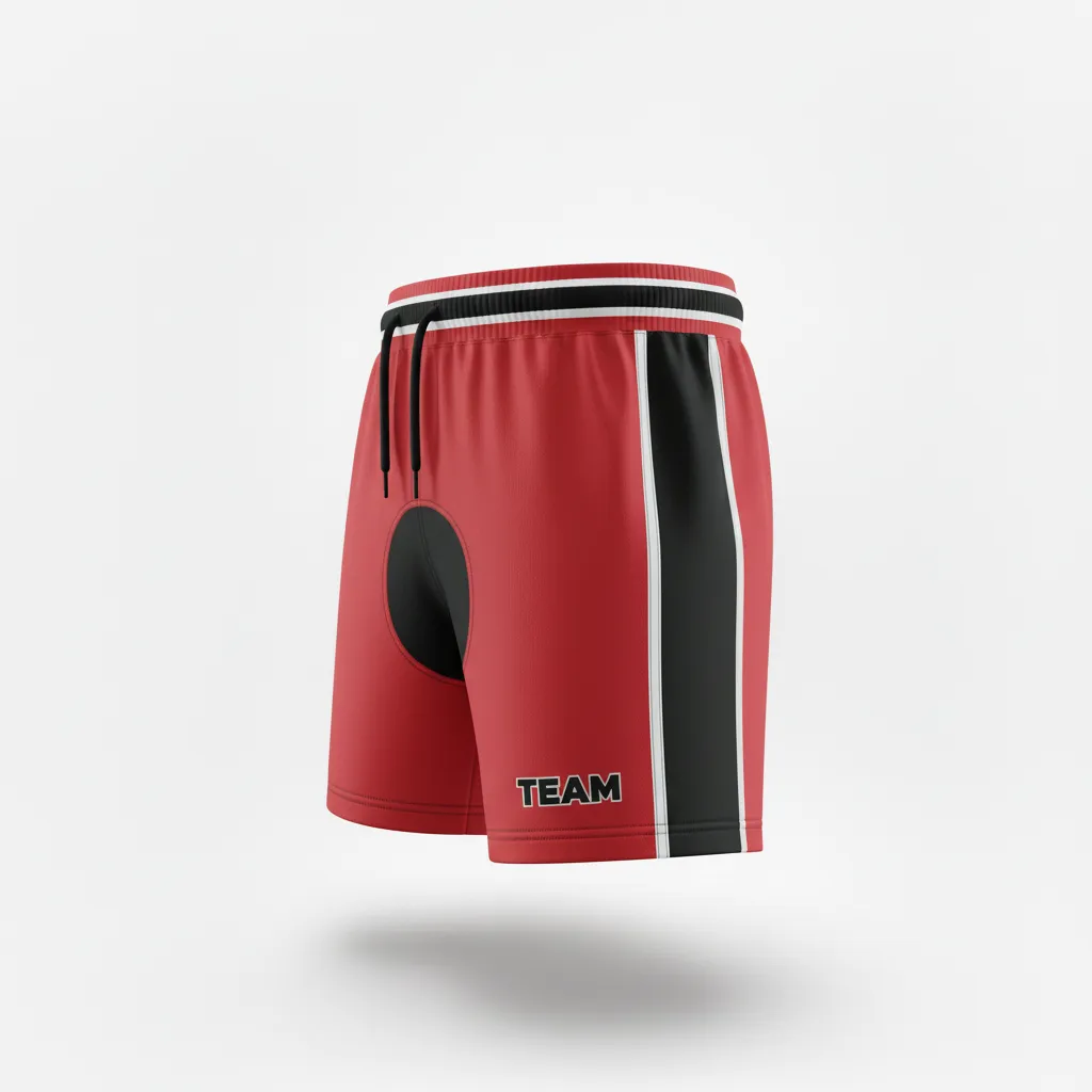 Custom Rugby Classic Rugby Shorts - Red, White - Athletic All Blacks - Front View - Kinexa Sportswear