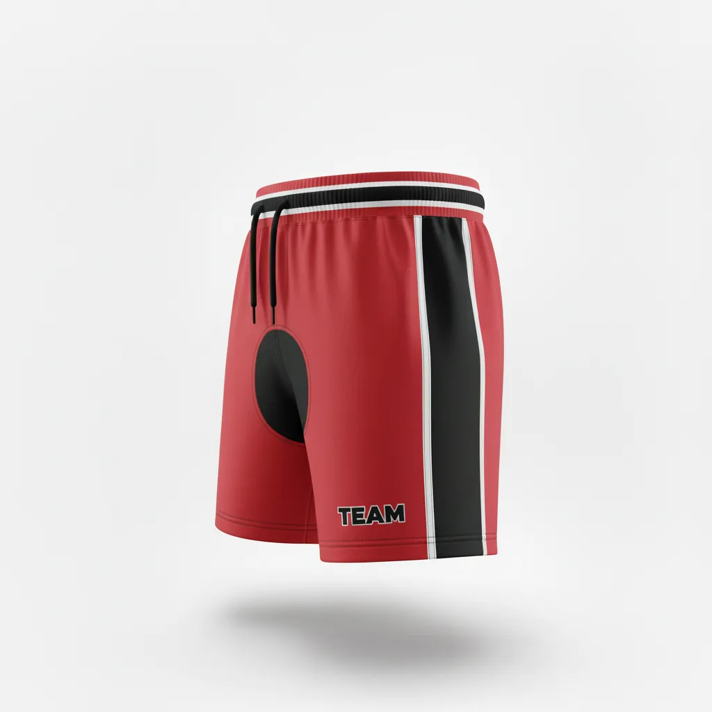 Custom Rugby Classic Rugby Shorts - Red, White - Athletic All Blacks - Side View - Kinexa Sportswear