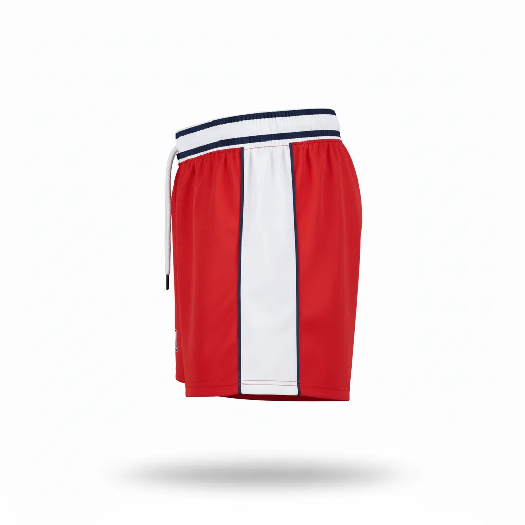 Custom Rugby Classic Rugby Shorts - Red, White, Navy - Athletic - Side View - Kinexa Sportswear