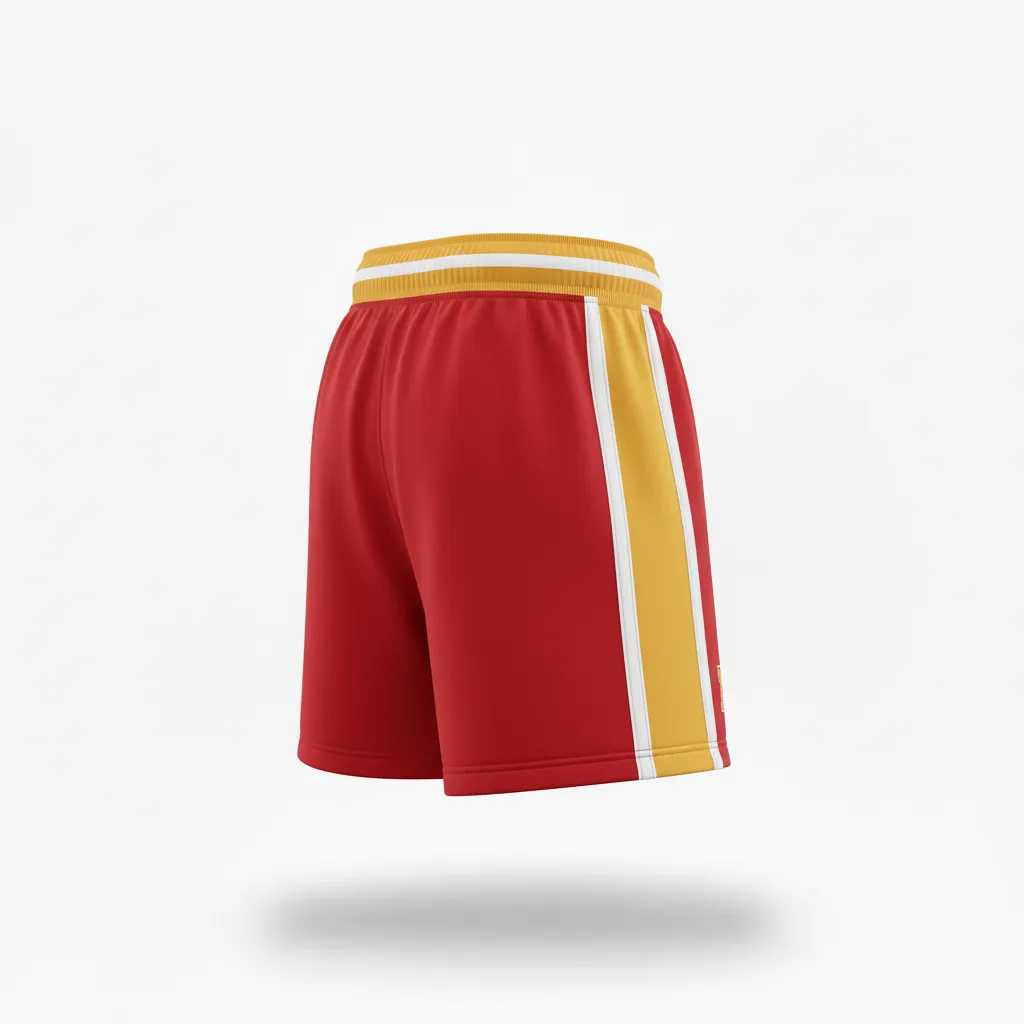 Custom Rugby Classic Rugby Shorts - Burgundy, Gold, White - Vegas - Back View - Kinexa Sportswear