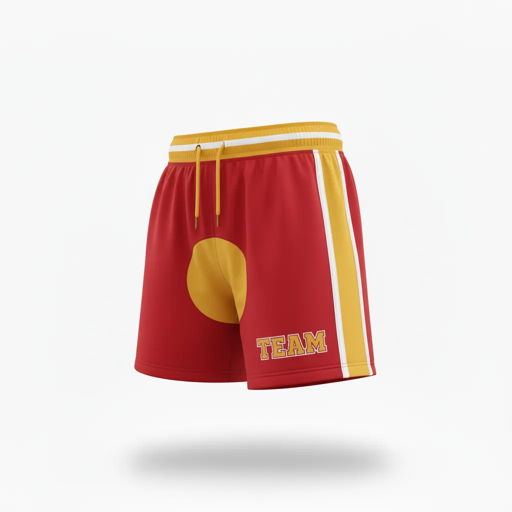 Custom Rugby Classic Rugby Shorts - Burgundy, Gold, White - Vegas - Front View - Kinexa Sportswear