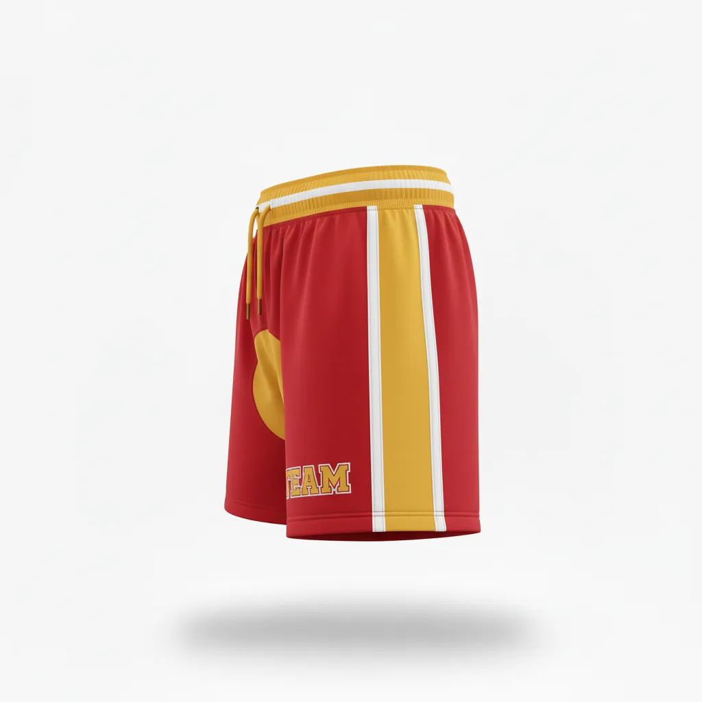 Custom Rugby Classic Rugby Shorts - Burgundy, Gold, White - Vegas - Side View - Kinexa Sportswear
